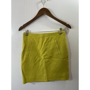 J. Crew Women’s Wool Skirt Size XS 00 Mustard Yellow Preppy Vibrant Mod Office