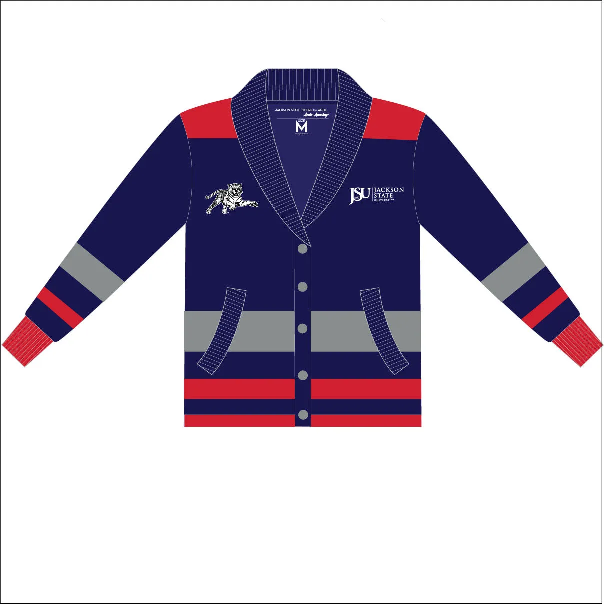 Jackson St. |JSU Cardigan Navy/ Red