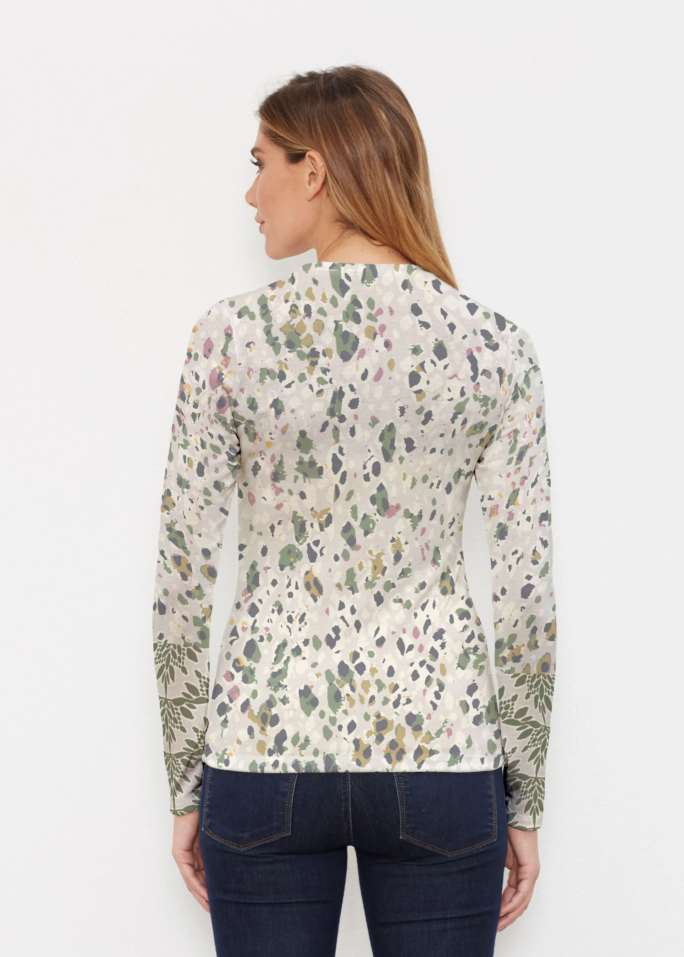 Jazzy Spots (8055) ~ Butterknit Long Sleeve Crew Top