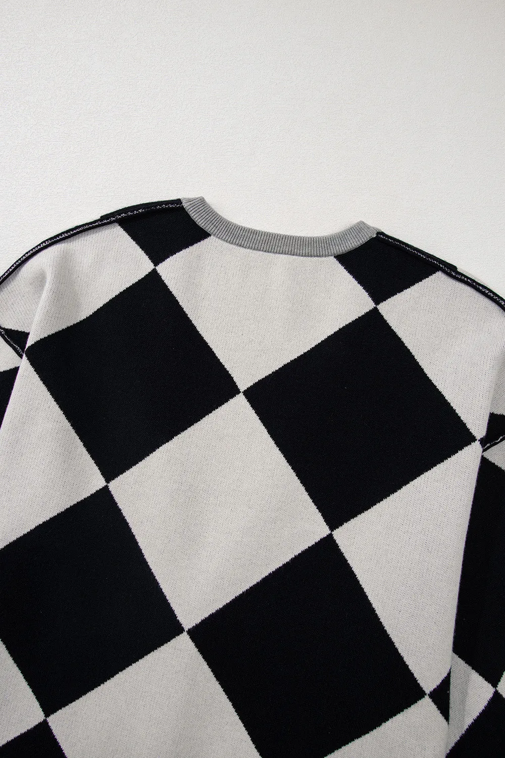 Jessi Checkered Button Up Long Sleeve Cardigan