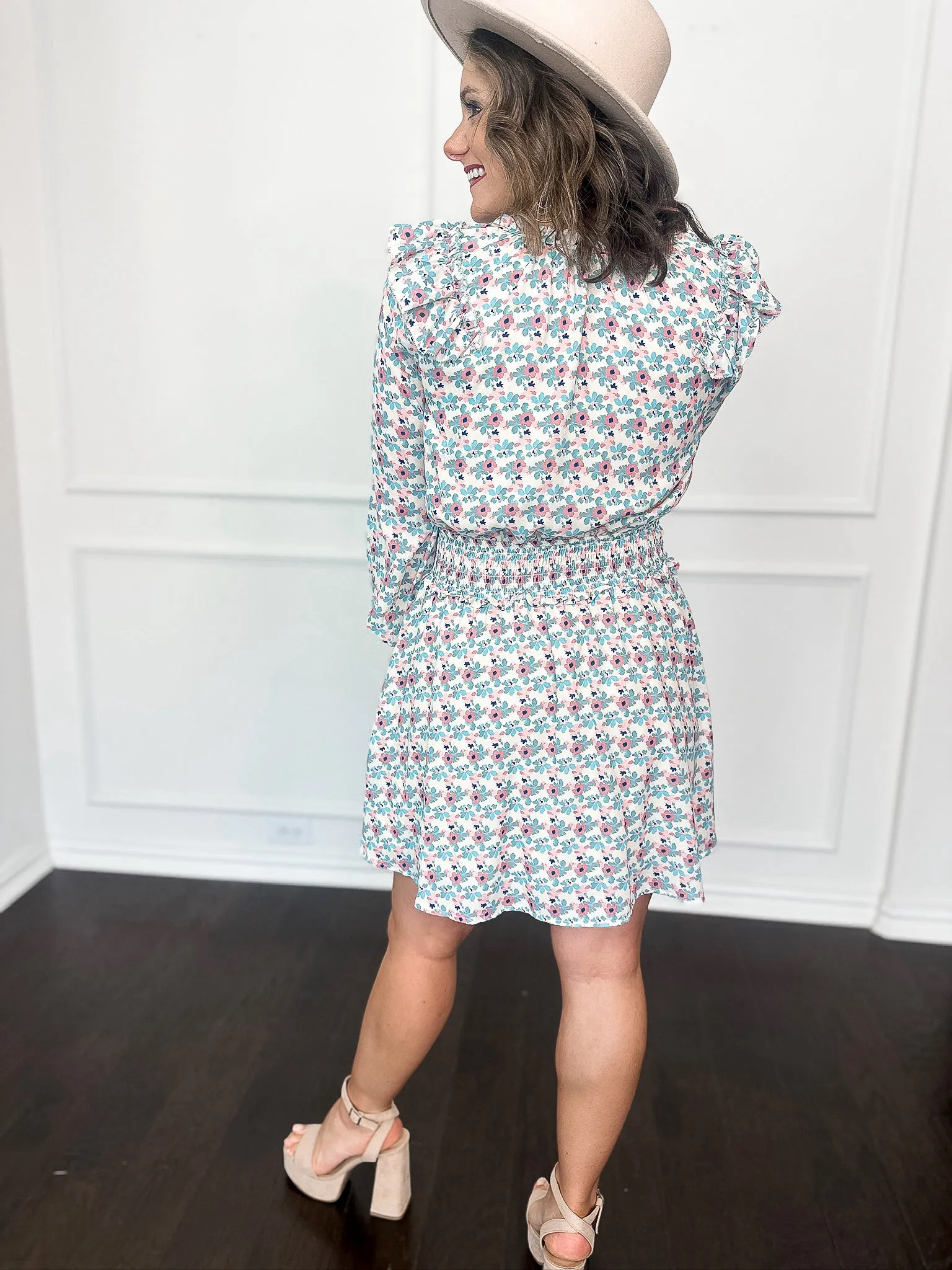 JFind Peace Floral Long Sleeve Dress