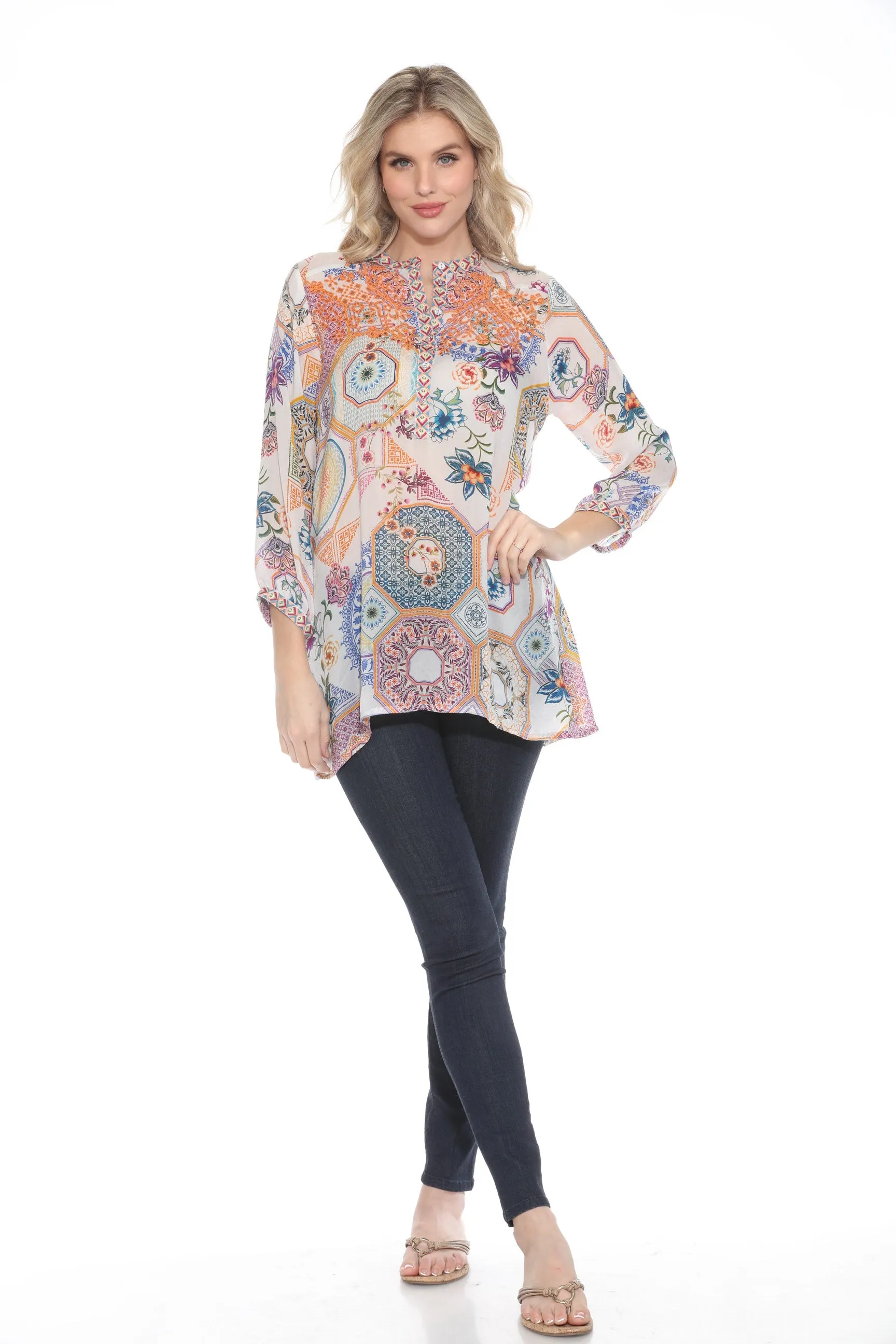 Johnny Was Waterloo Wheel Leena Tunic Top C29424A