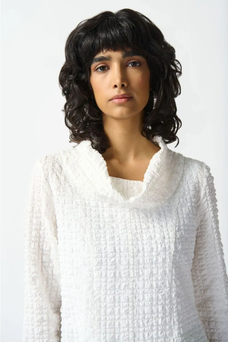 Joseph Ribkoff Textured Cowl Neck 3/4 Sleeve Tunic Top 242120