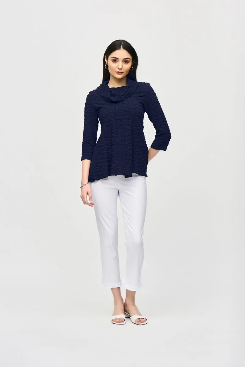 Joseph Ribkoff Textured Cowl Neck 3/4 Sleeve Tunic Top 242120