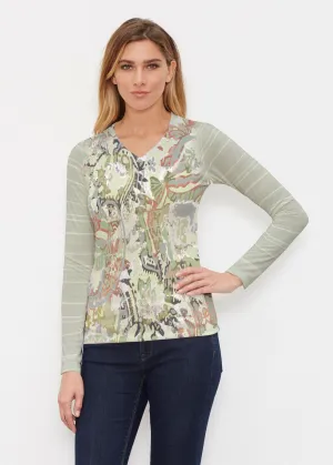 Jungle Escape (19156) ~ Butterknit Long Sleeve V-Neck Top