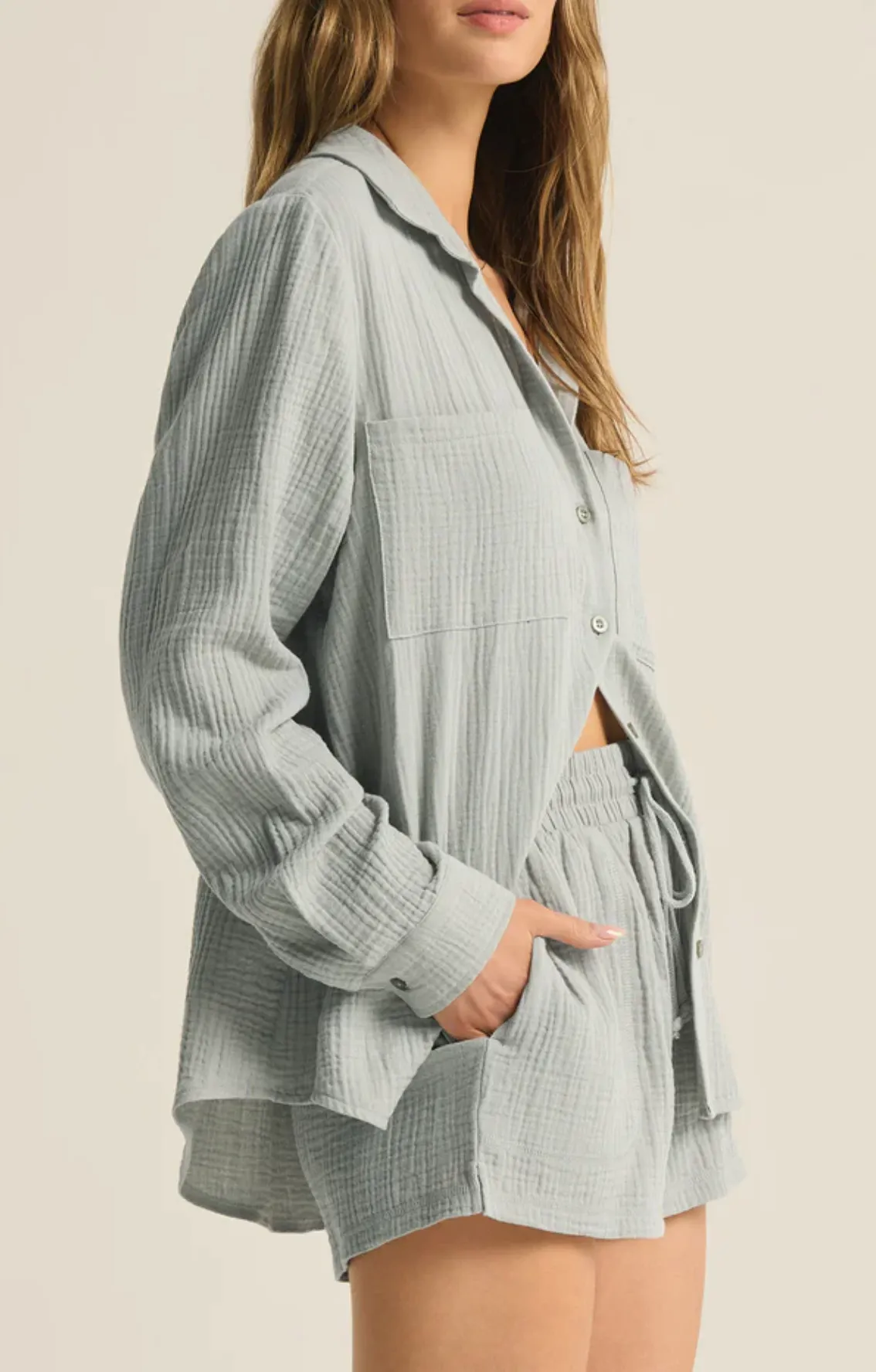 Kaili Button Up Gauze Top