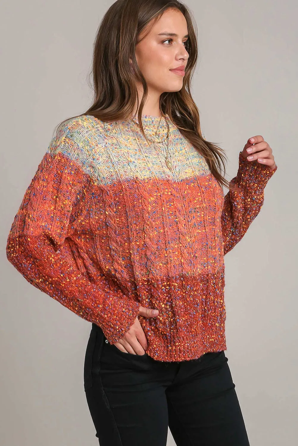 KaleaBoutique Colorful Confetti Wool Ball Knitted Sweater