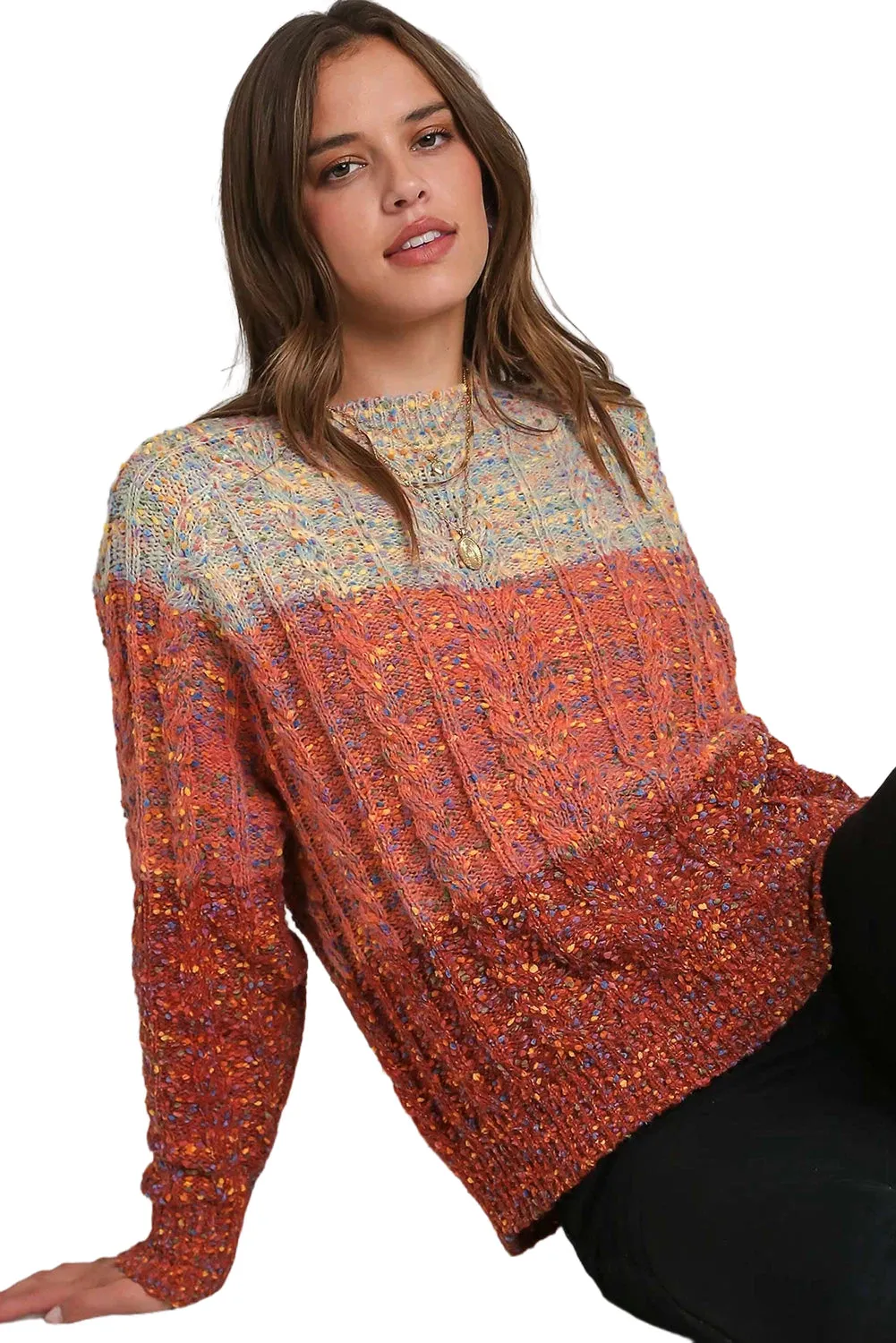 KaleaBoutique Colorful Confetti Wool Ball Knitted Sweater
