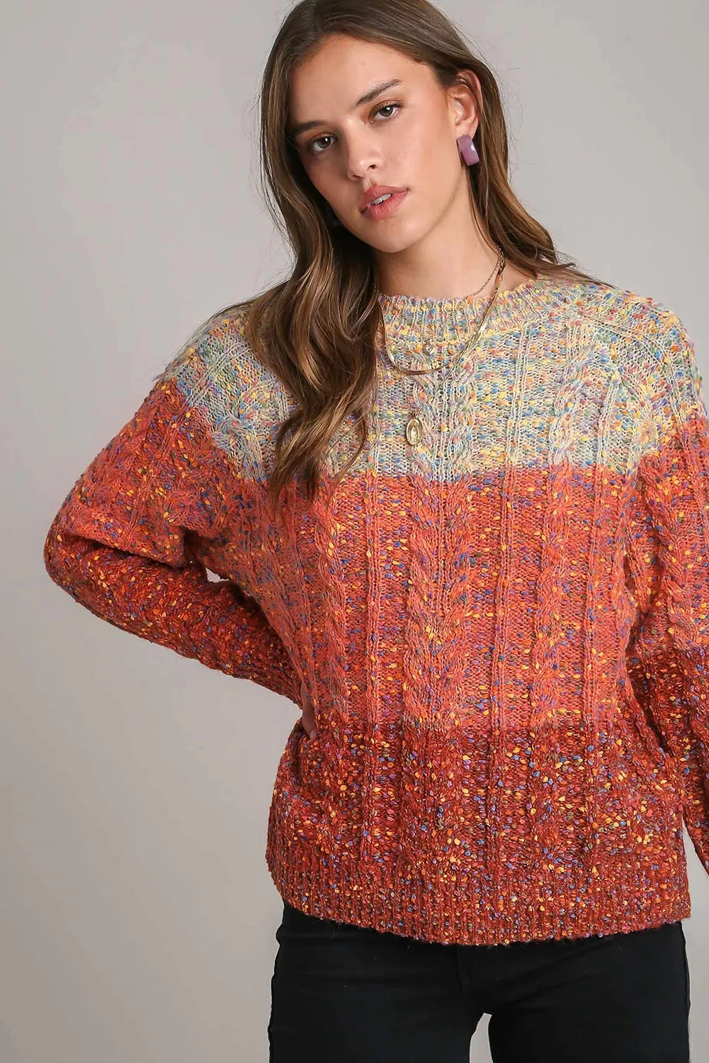 KaleaBoutique Colorful Confetti Wool Ball Knitted Sweater