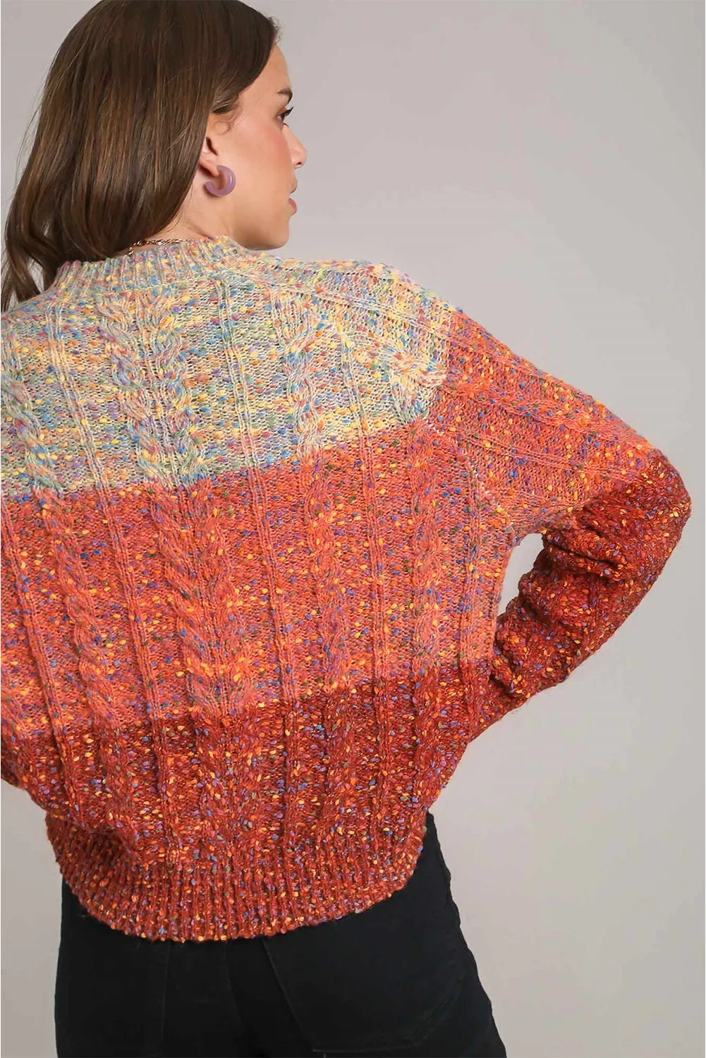KaleaBoutique Colorful Confetti Wool Ball Knitted Sweater