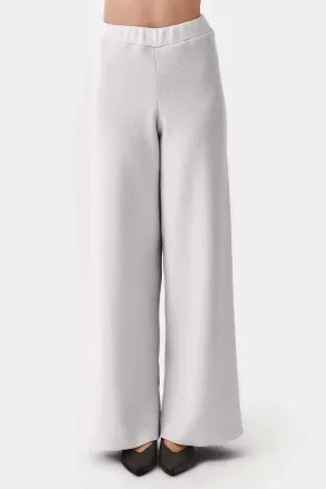 Knitted Organic Cotton Long Trousers | Light Grey