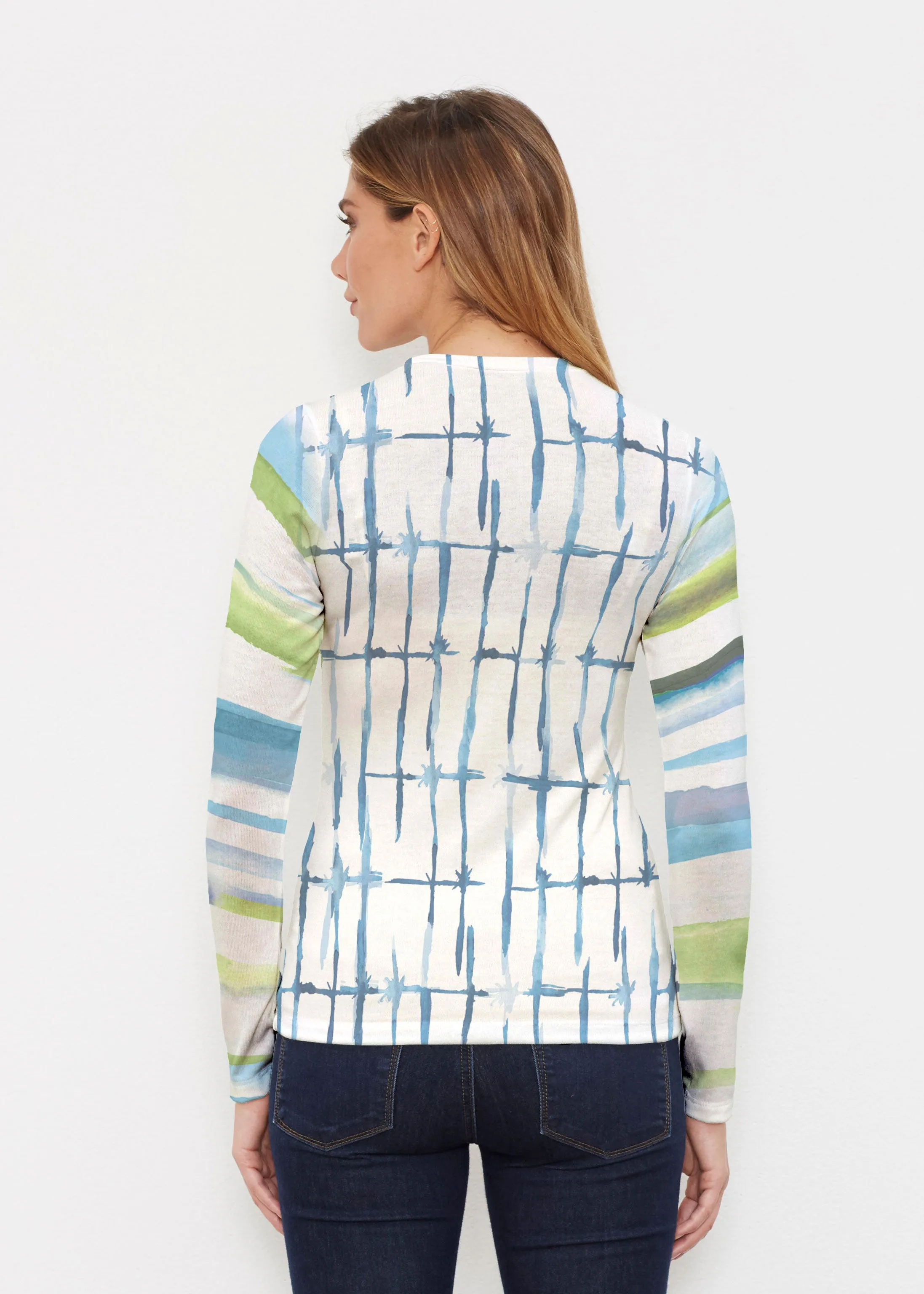 Knotted Stripe (7853) ~ Butterknit Long Sleeve Crew Top