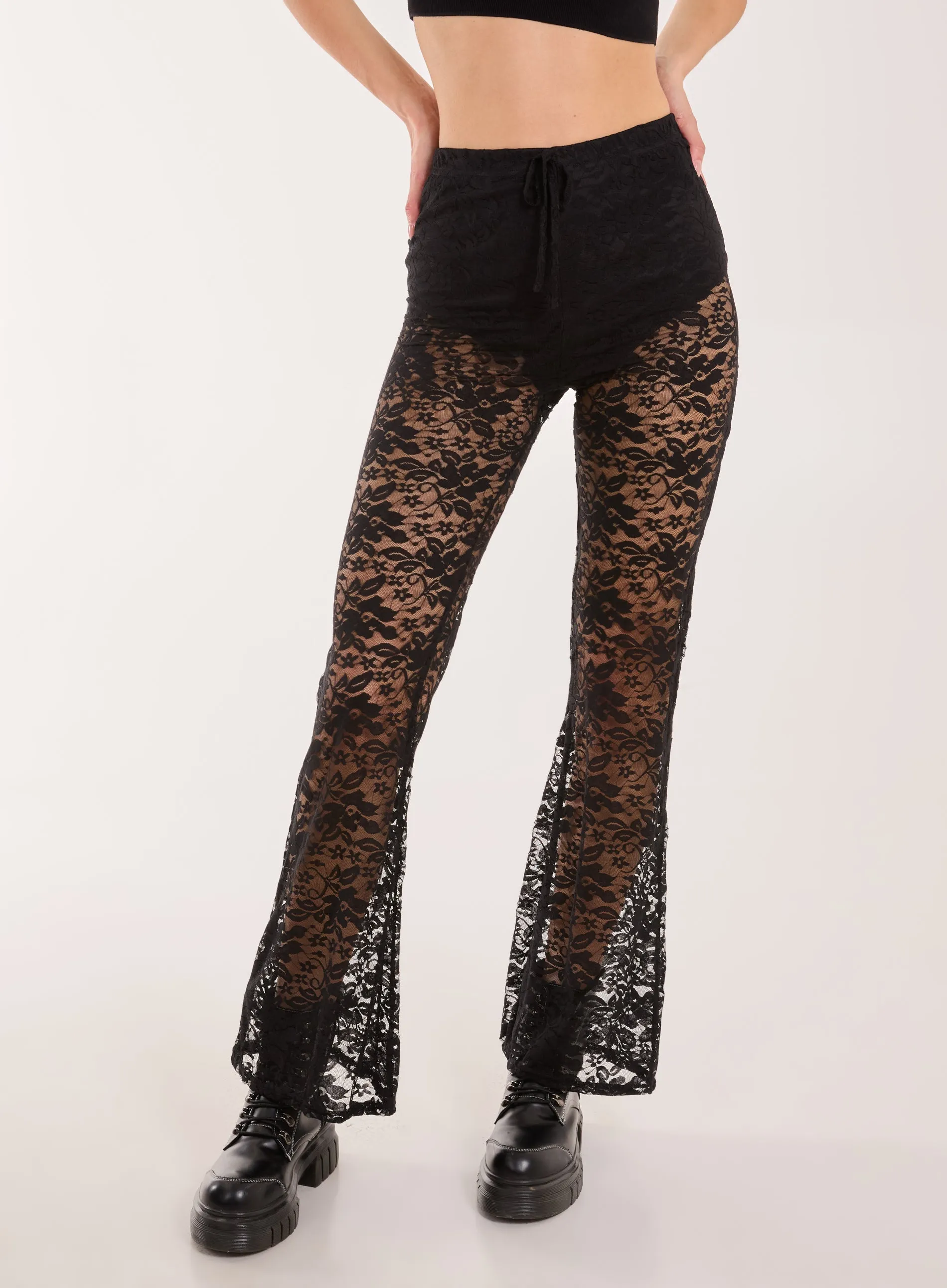 Lace Flared Trousers