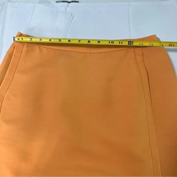 Lafayette 148 Skirt Wool Blend Pencil Size 8 Marigold Yellow - Quiet Luxury