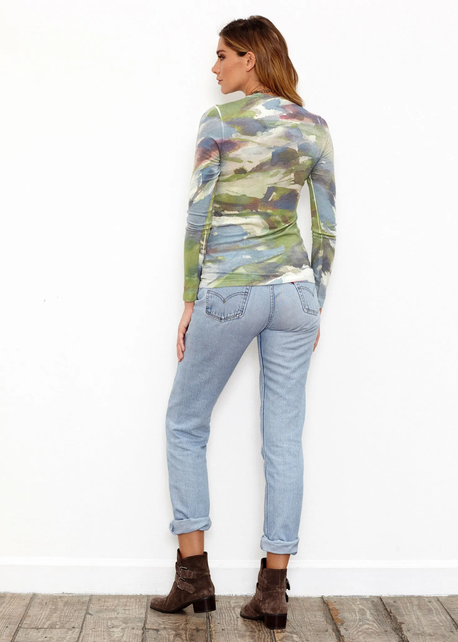 Landscape Green (15033) ~ Butterknit Long Sleeve Crew Top
