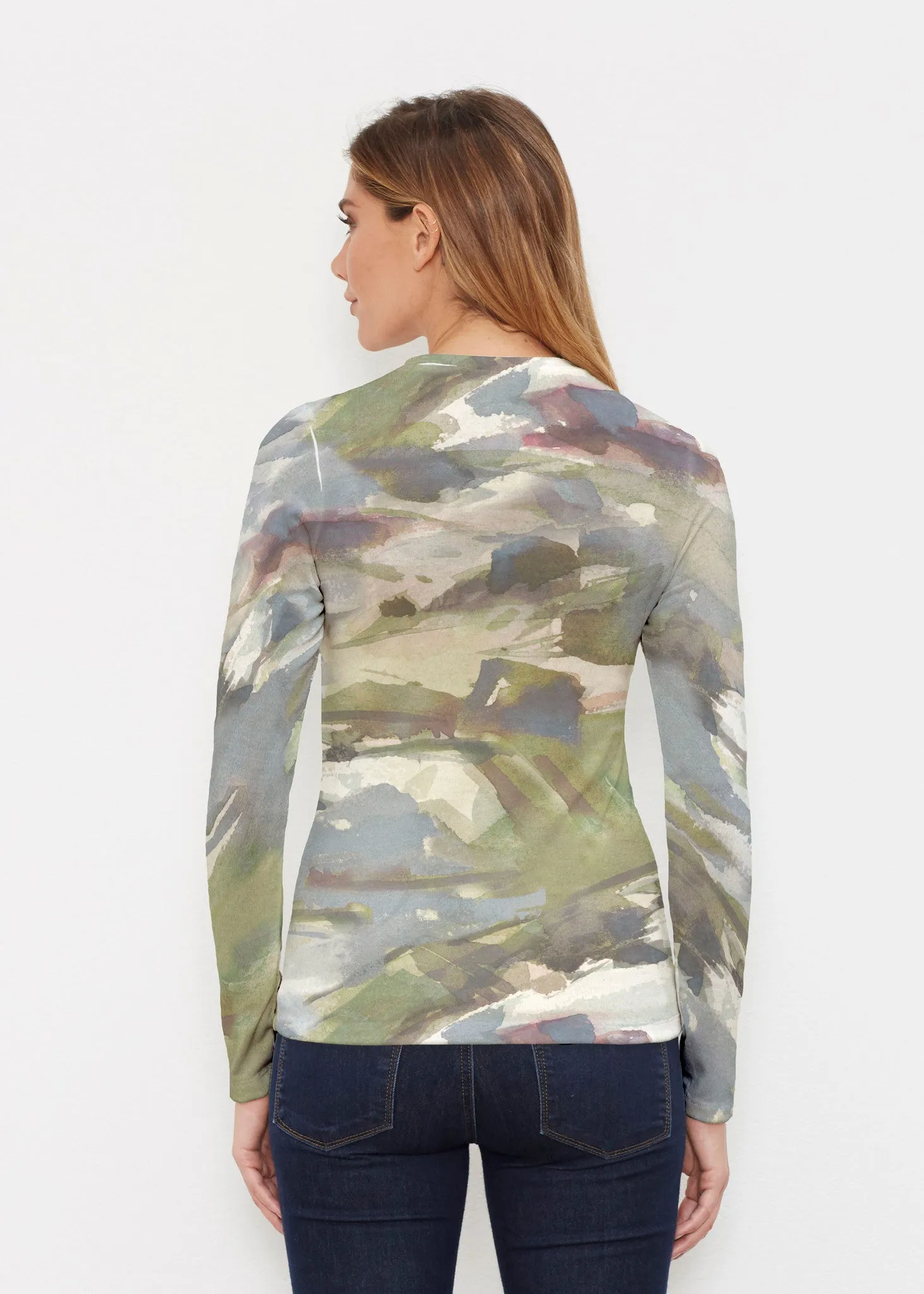 Landscape Green (15033) ~ Butterknit Long Sleeve Crew Top