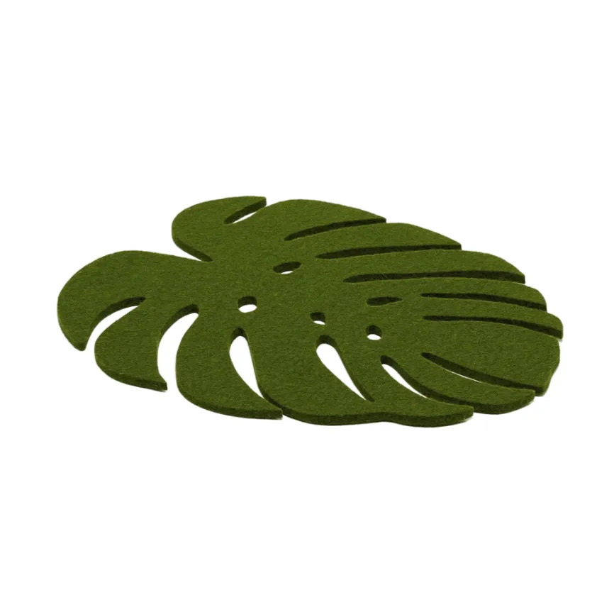 Large Monstera Leaf Trivet - Loden Green