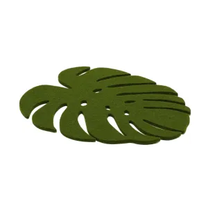 Large Monstera Leaf Trivet - Loden Green