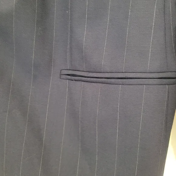 Lauren Ralph Lauren NWT Classic Blue Pinstripe Wool One-Button Blazer Jacket