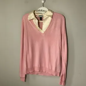 Lauren Ralph Lauren womens M silk cashmere blend sweater blouse combo old money