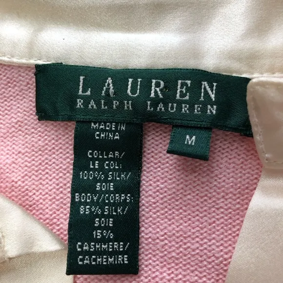 Lauren Ralph Lauren womens M silk cashmere blend sweater blouse combo old money