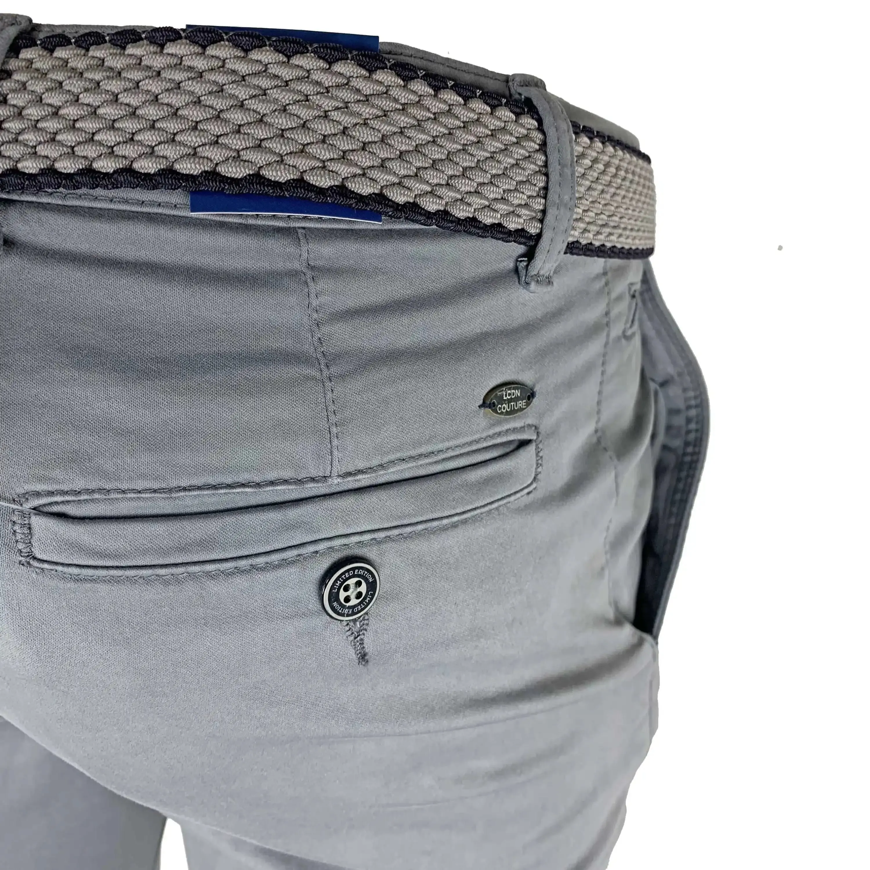 LCDN By Nalo Bruno Stretch Mens Chino Trousers Grey