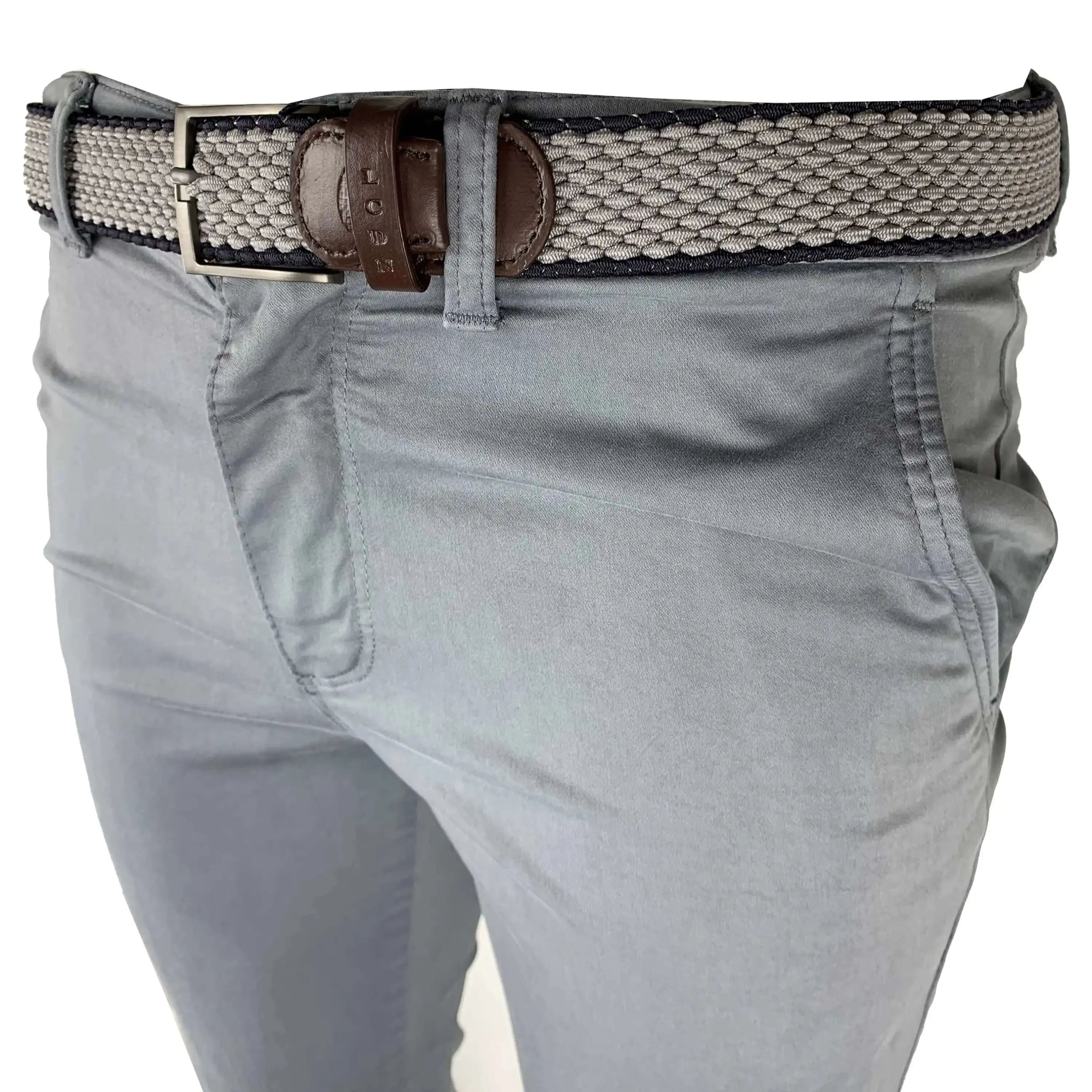 LCDN By Nalo Bruno Stretch Mens Chino Trousers Grey