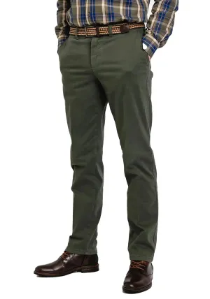 LCDN By Nalo Men's Stretch Fit Chino Trousers With Belt Yansi Green
