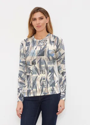 Leaves of Geo (7870) ~ Butterknit Long Sleeve Crew Top