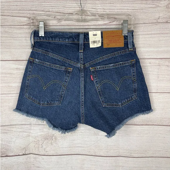 Levi’s 501 High Rise Fitted Through The Hip Denim Jean Shorts Women's Size 25