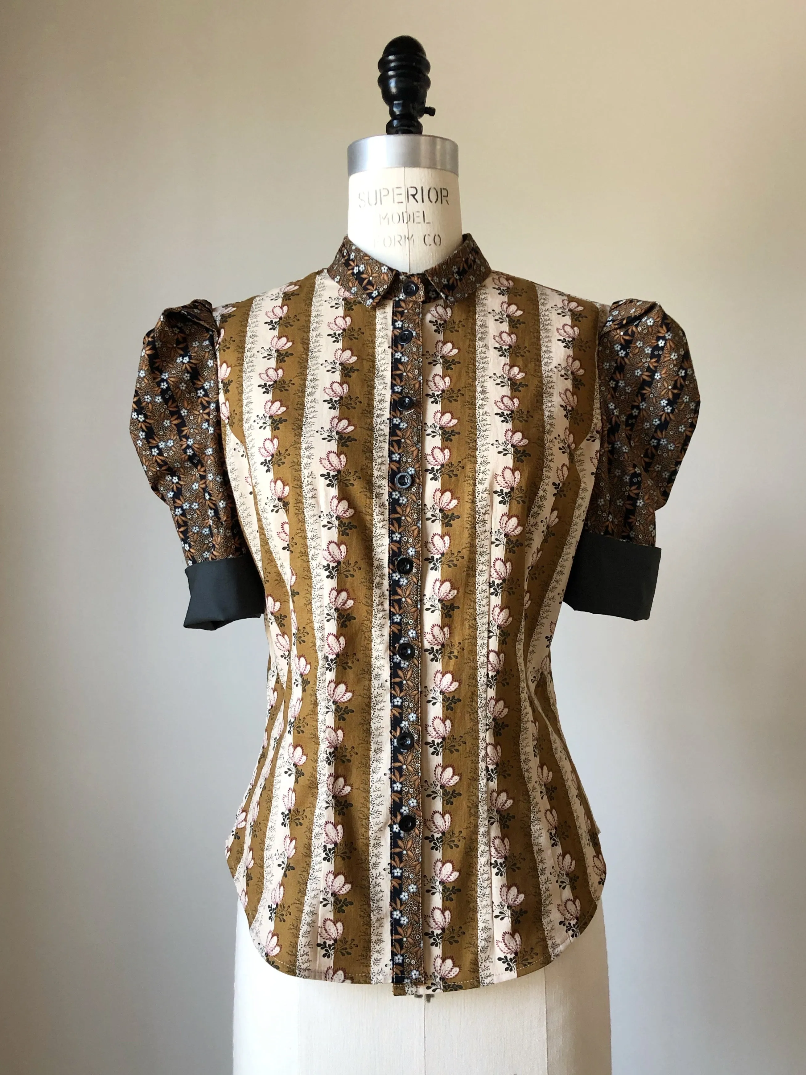 Lillian work shirt in 19th century reproduction prints #2