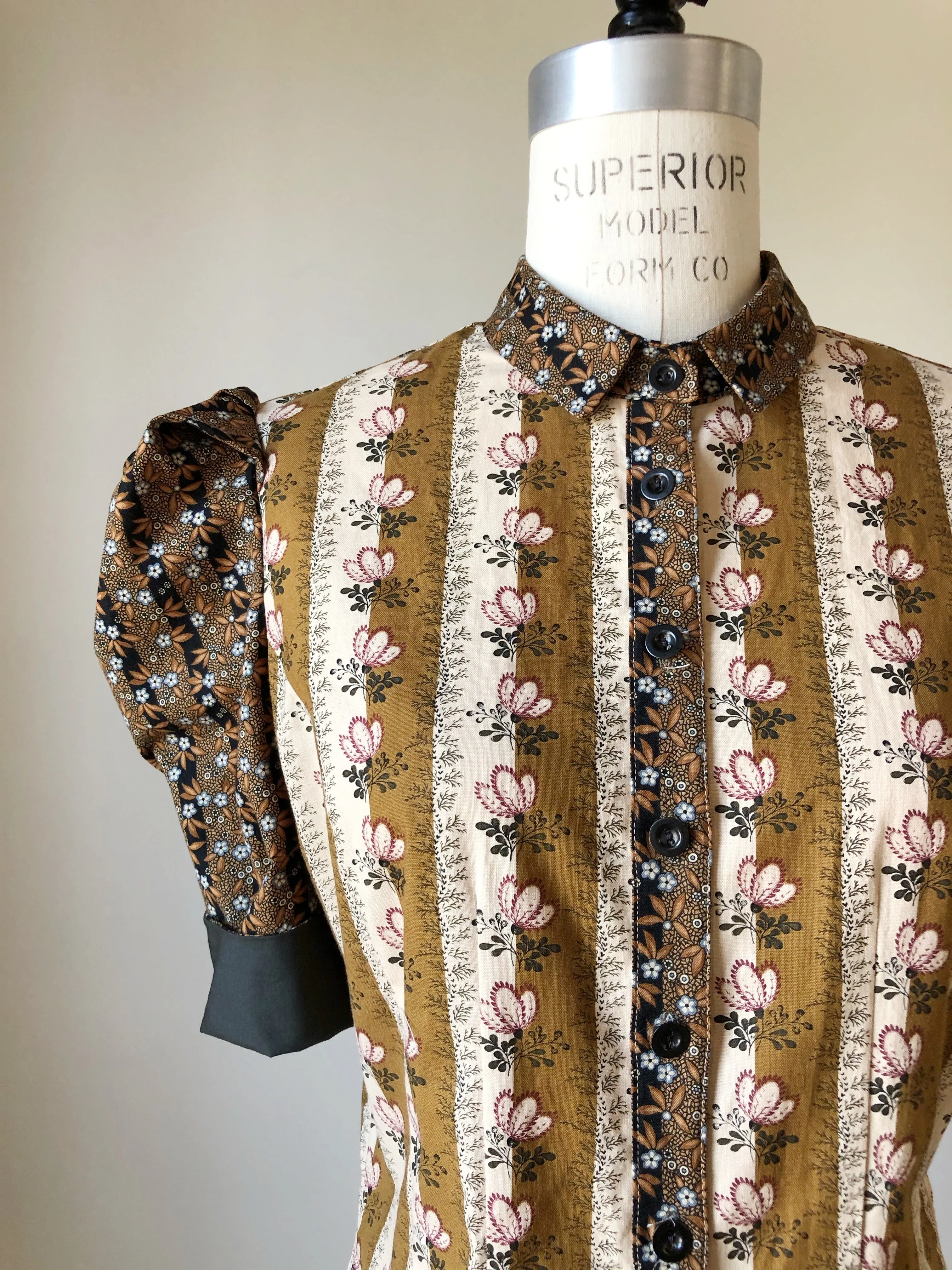 Lillian work shirt in 19th century reproduction prints #2