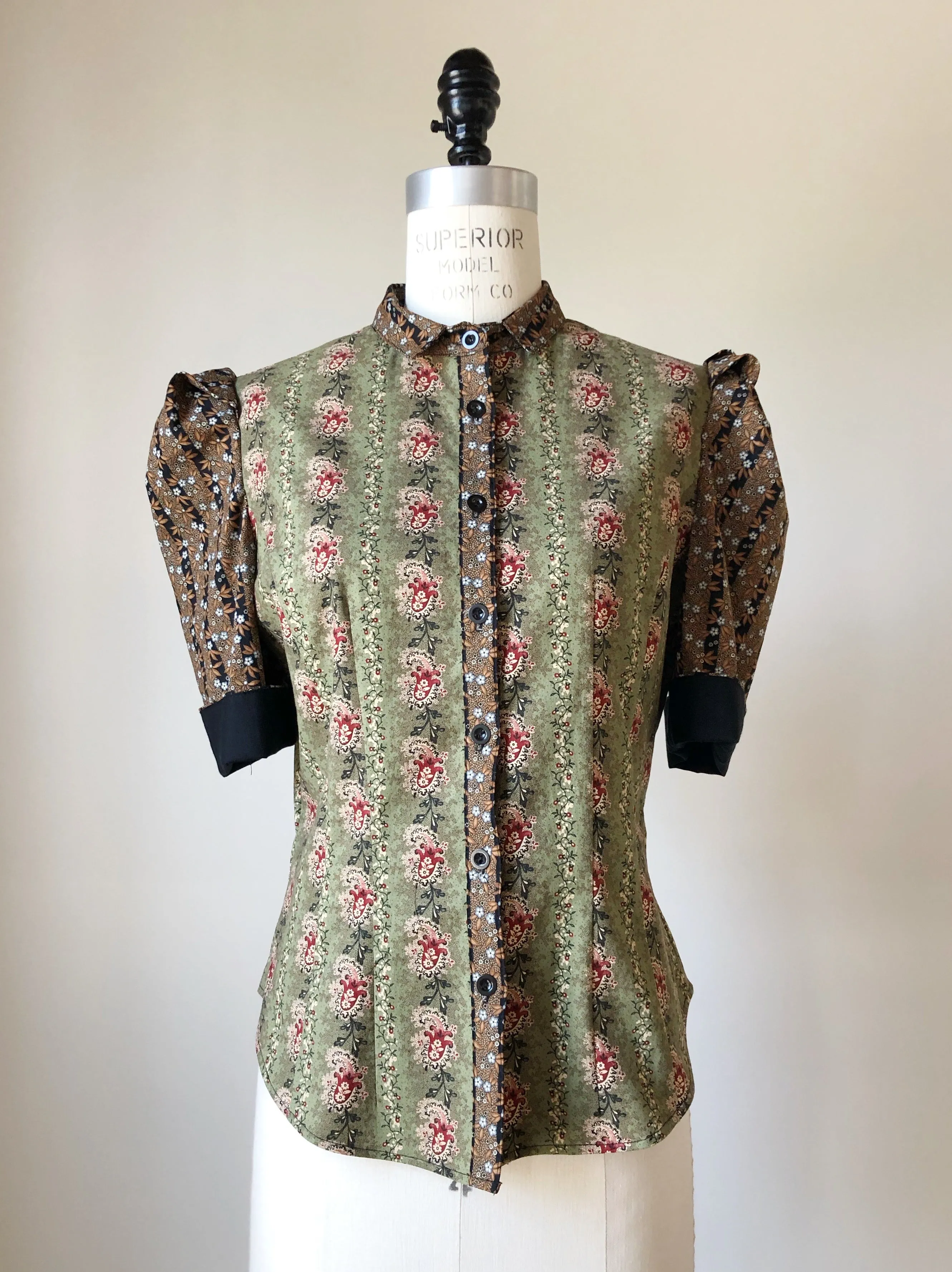 Lillian work shirt in 19th century reproduction prints #4