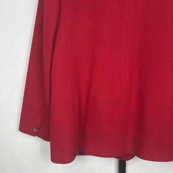 LL Bean Cashmere Wool Blazer Women's 18 Red Classic Vintage 3 Button Pockets