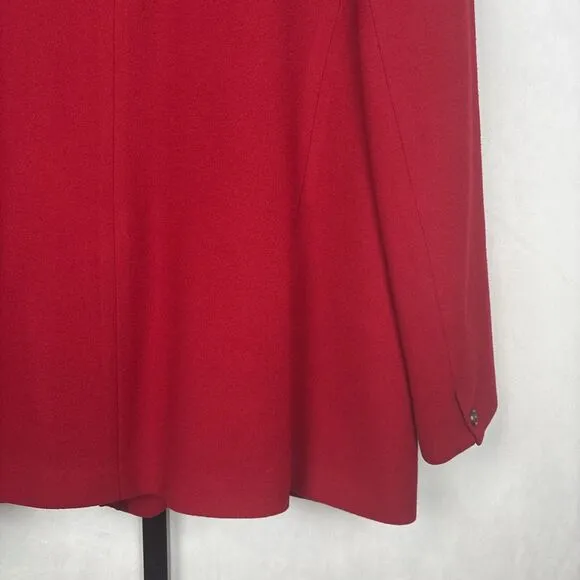 LL Bean Cashmere Wool Blazer Women's 18 Red Classic Vintage 3 Button Pockets