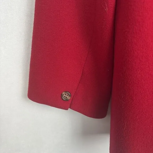 LL Bean Cashmere Wool Blazer Women's 18 Red Classic Vintage 3 Button Pockets