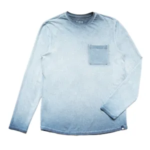 Long Beach Oil-Washed Navy Long Sleeve Tee