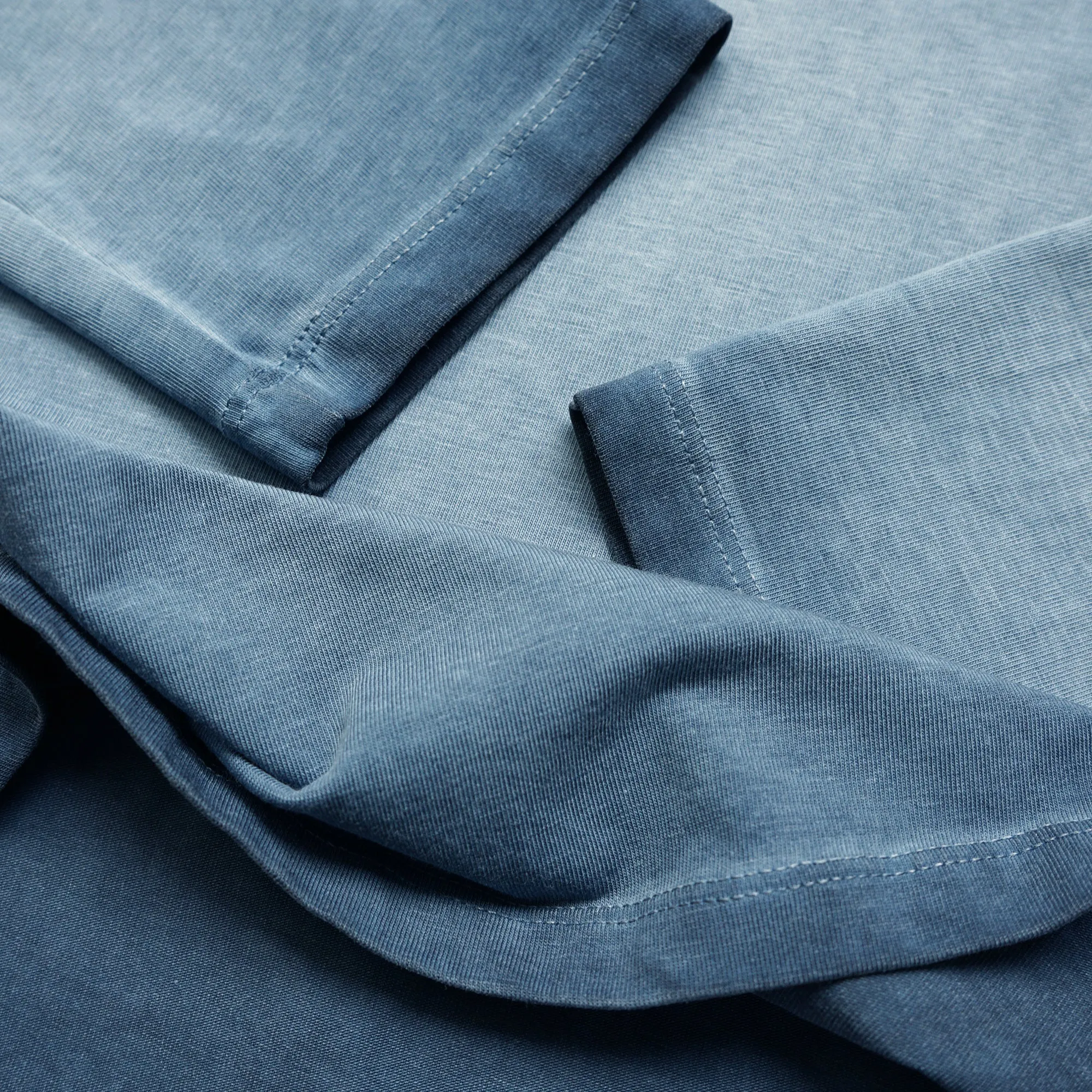 Long Beach Oil-Washed Navy Long Sleeve Tee