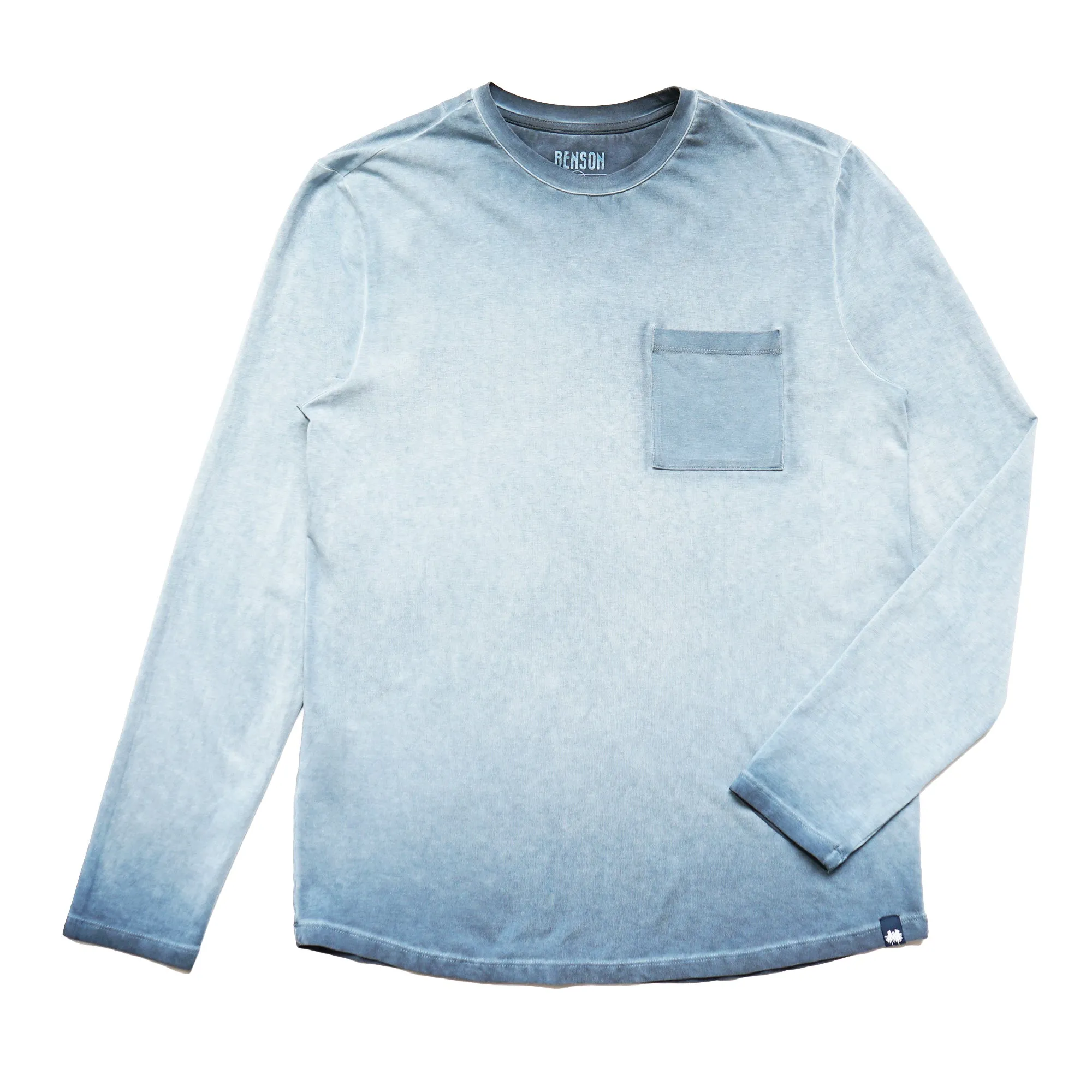 Long Beach Oil-Washed Navy Long Sleeve Tee