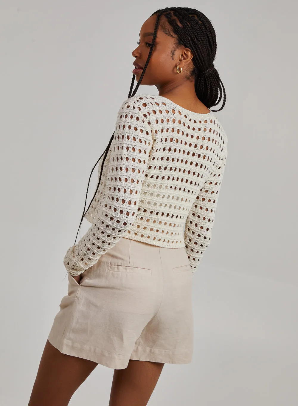 Long Sleeve Crochet Top