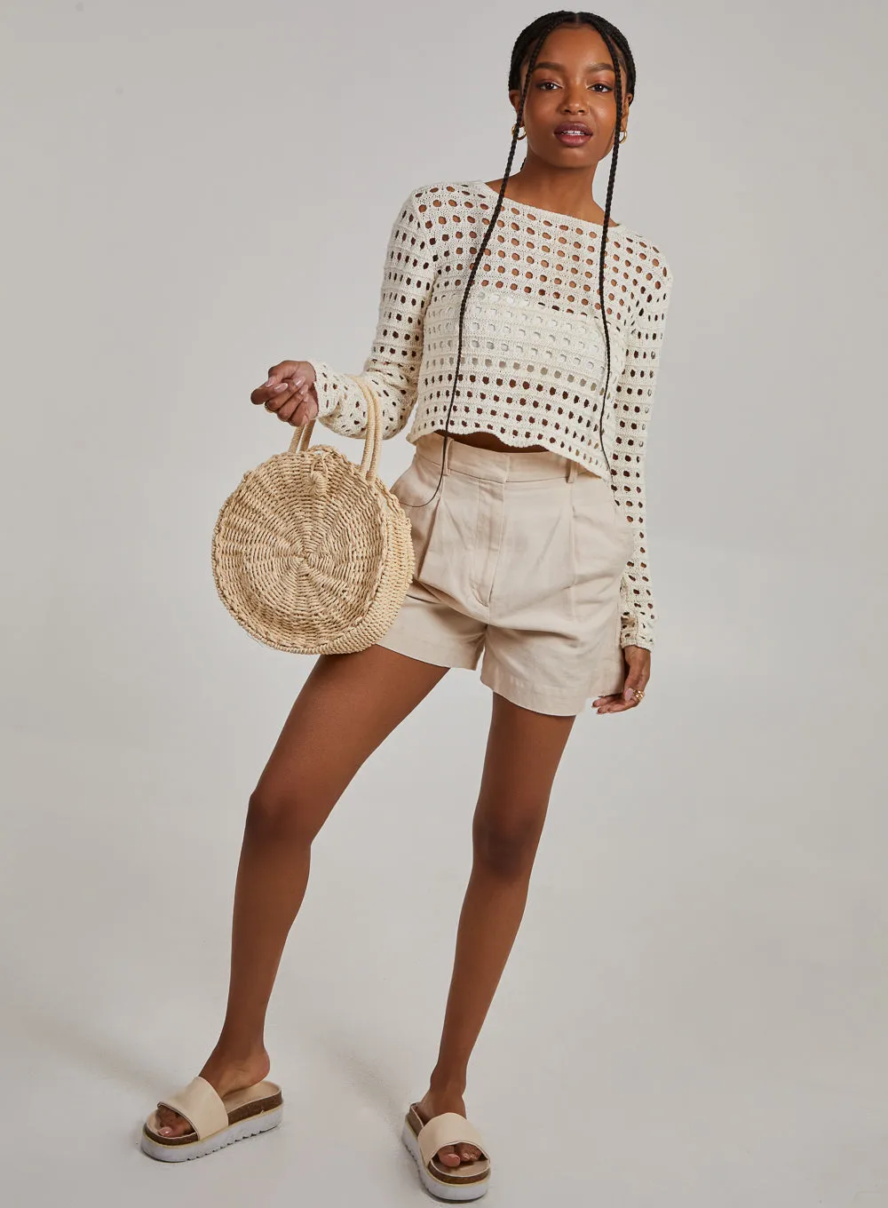Long Sleeve Crochet Top