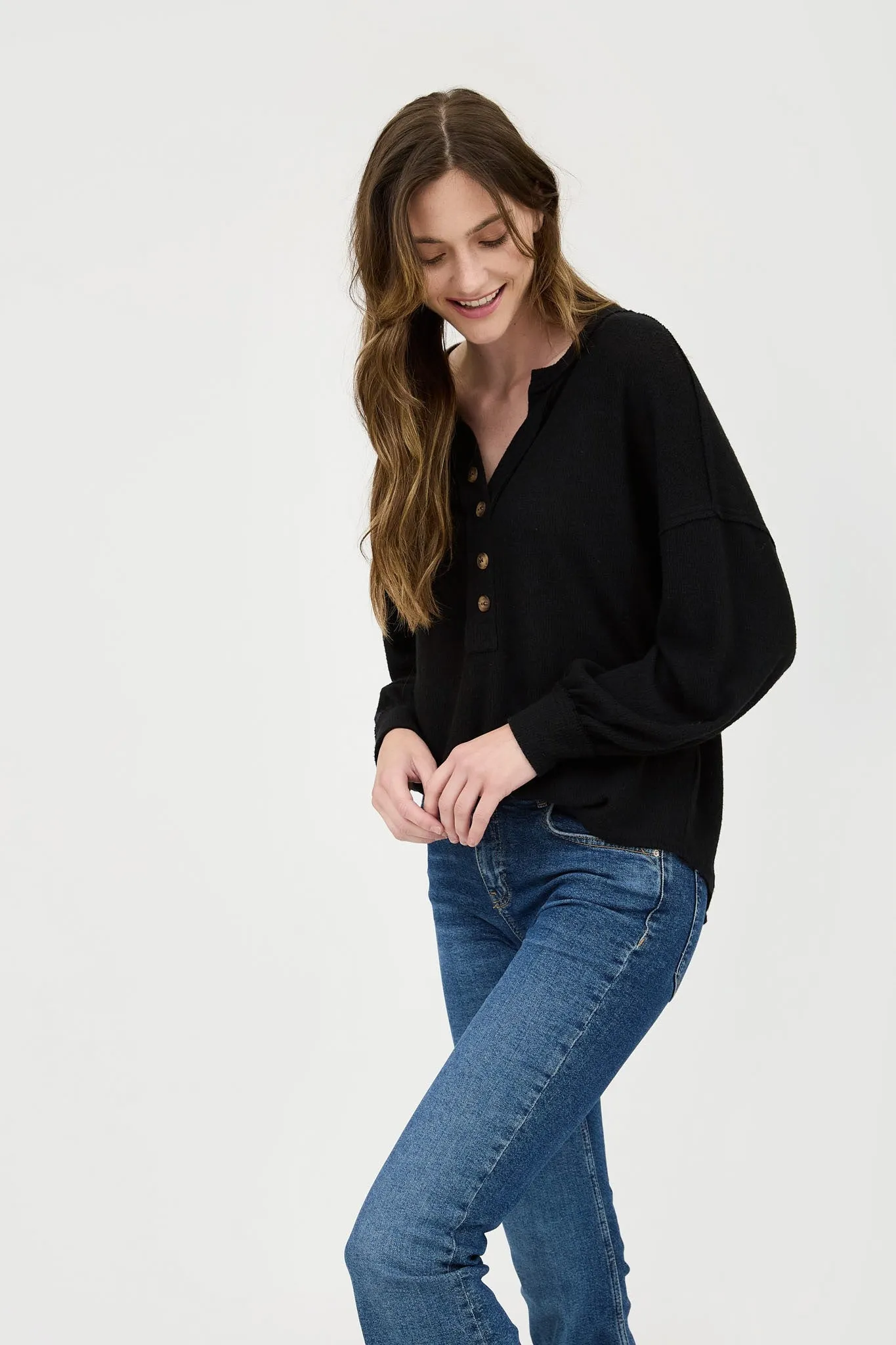 Long Sleeve Knit Henley