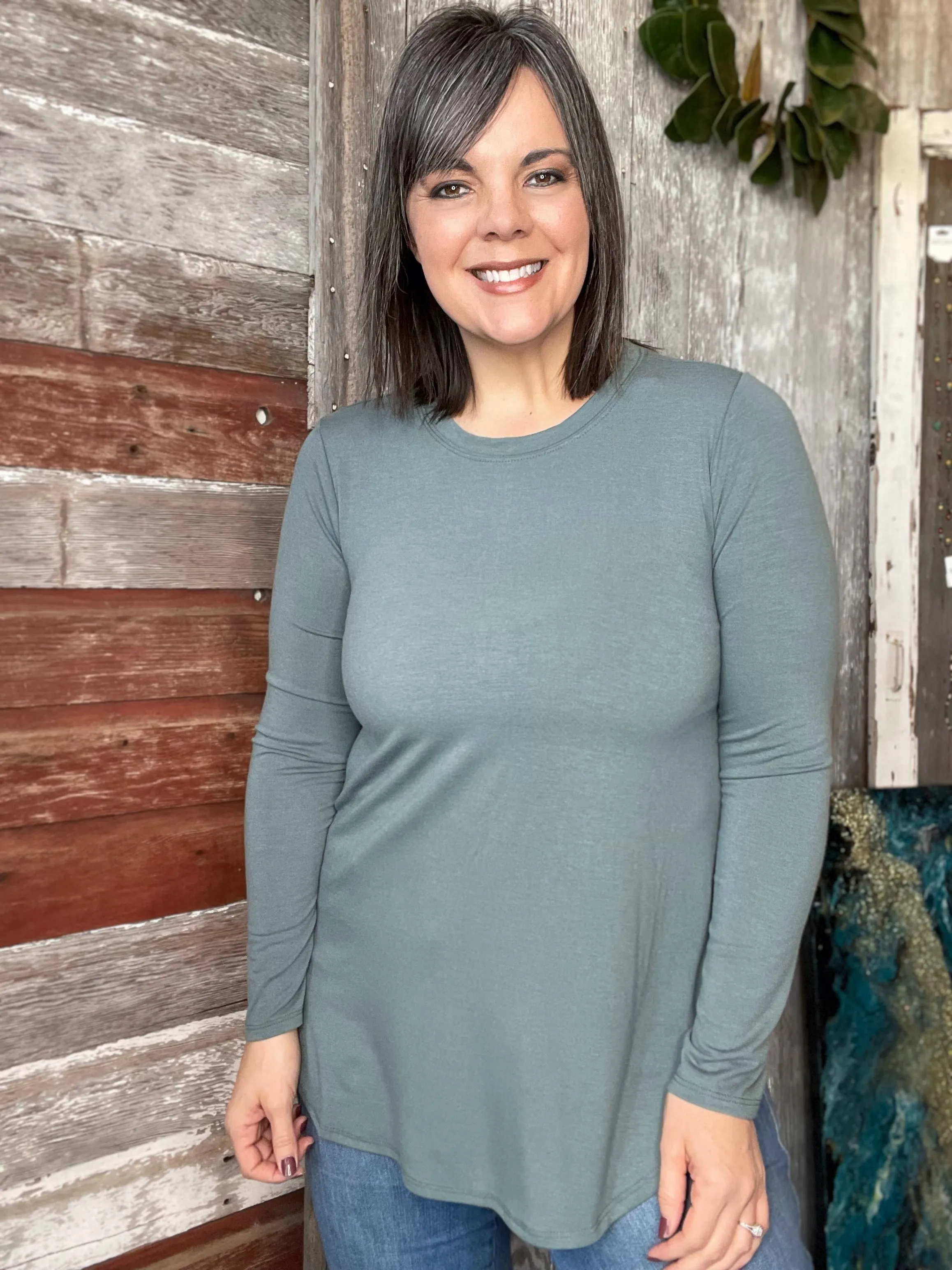 Long Sleeve Round Neck Top