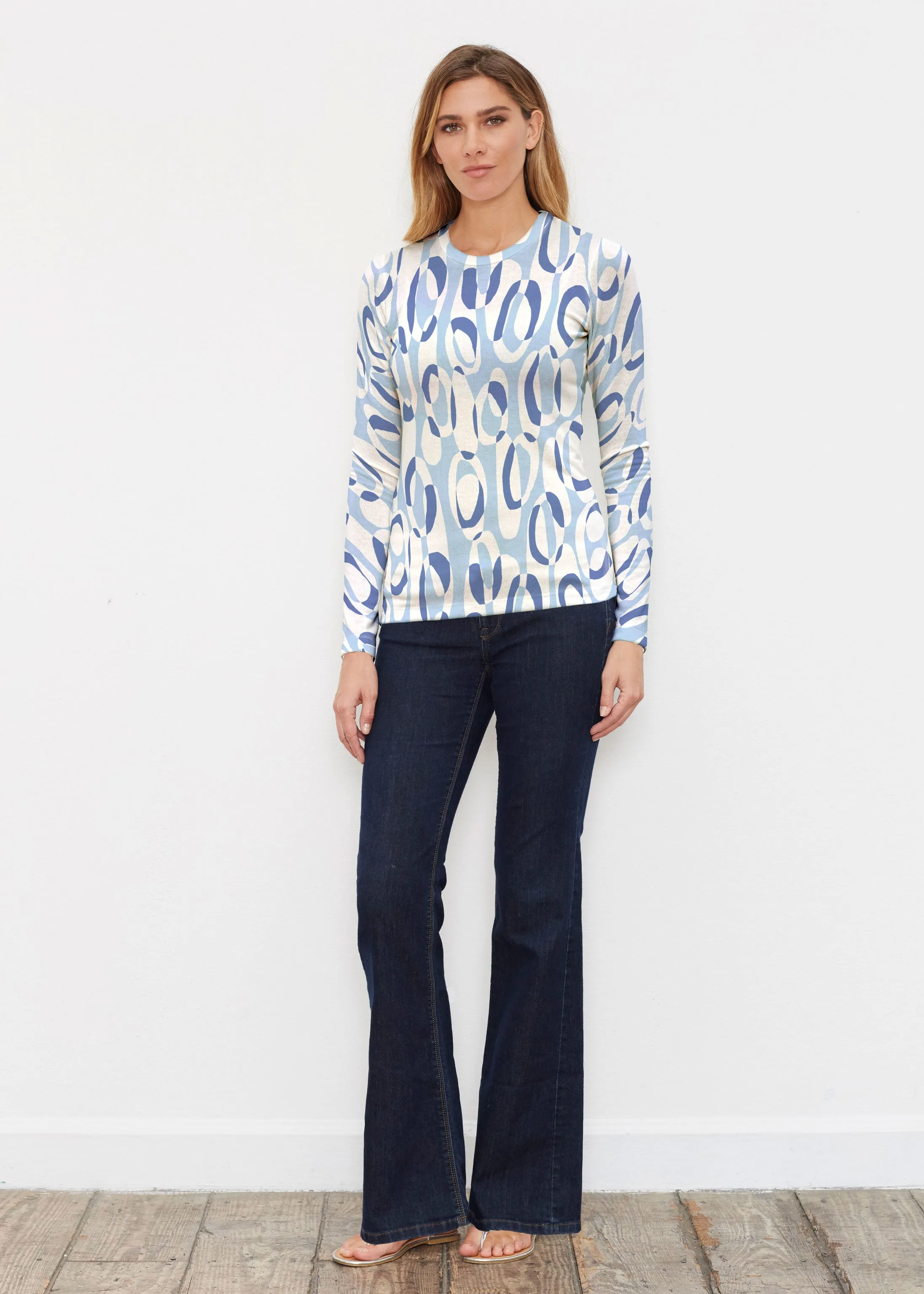 Loop ta Loop Blue (8086) ~ Butterknit Long Sleeve Crew Top