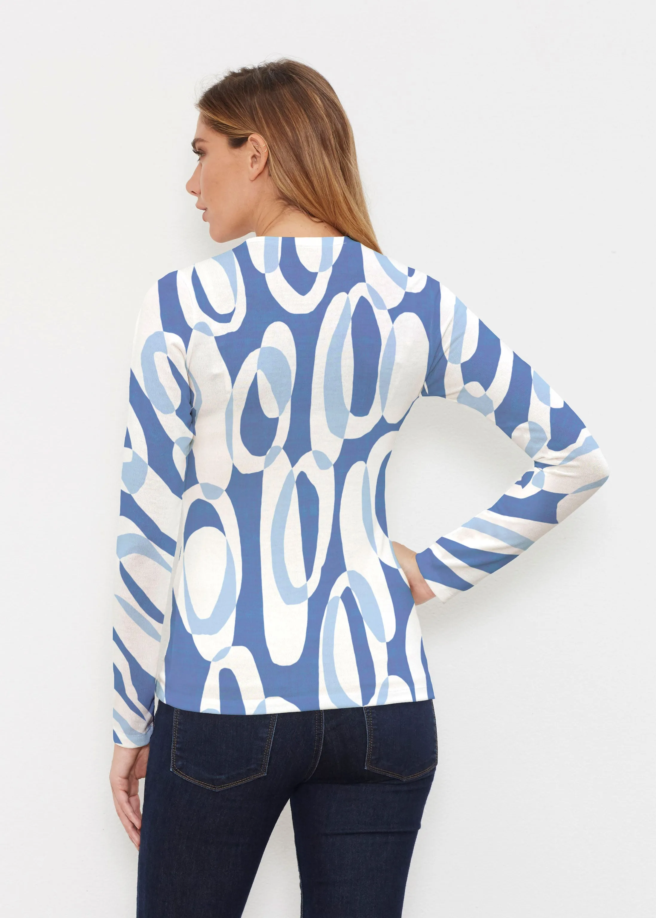 Loop ta Loop Blue (8086) ~ Butterknit Long Sleeve V-Neck Top