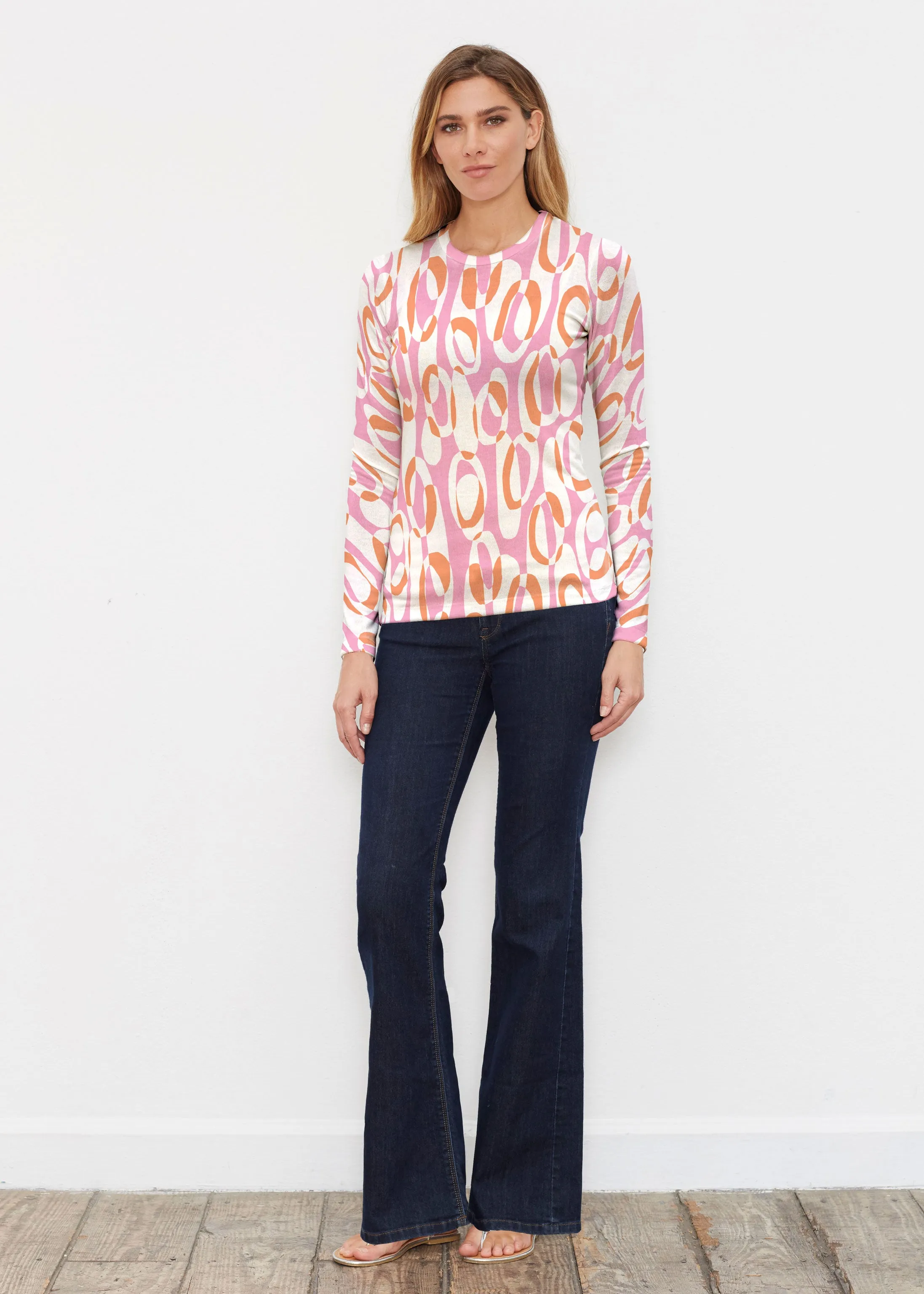 Loop ta Loop Pink (8085) ~ Butterknit Long Sleeve Crew Top