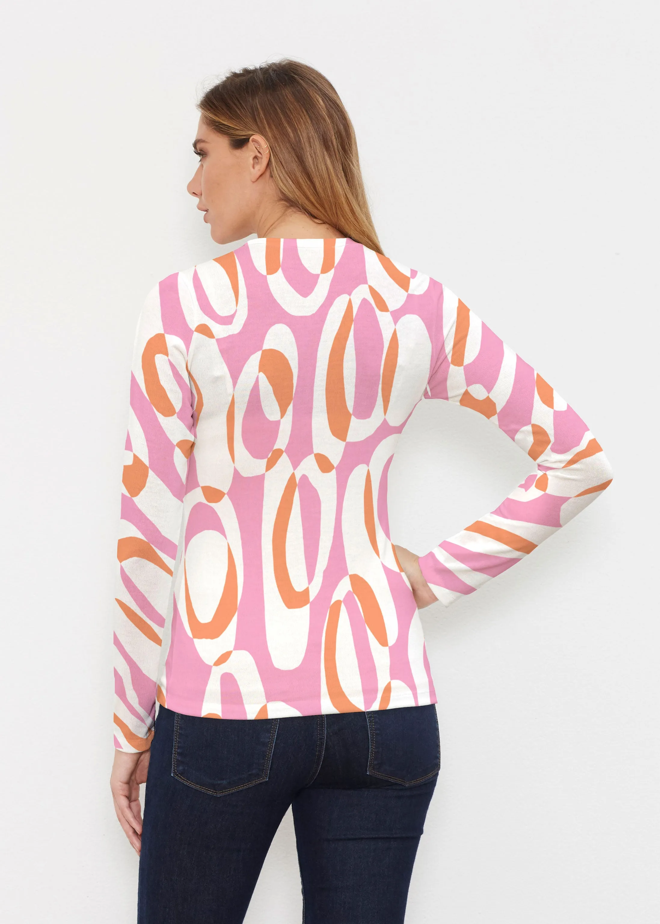 Loop ta Loop Pink (8085) ~ Butterknit Long Sleeve V-Neck Top
