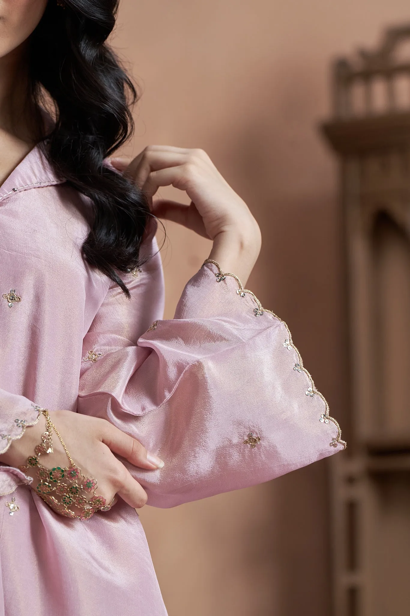 Loose Fitted Shimmer Tissue Co-Ord Set