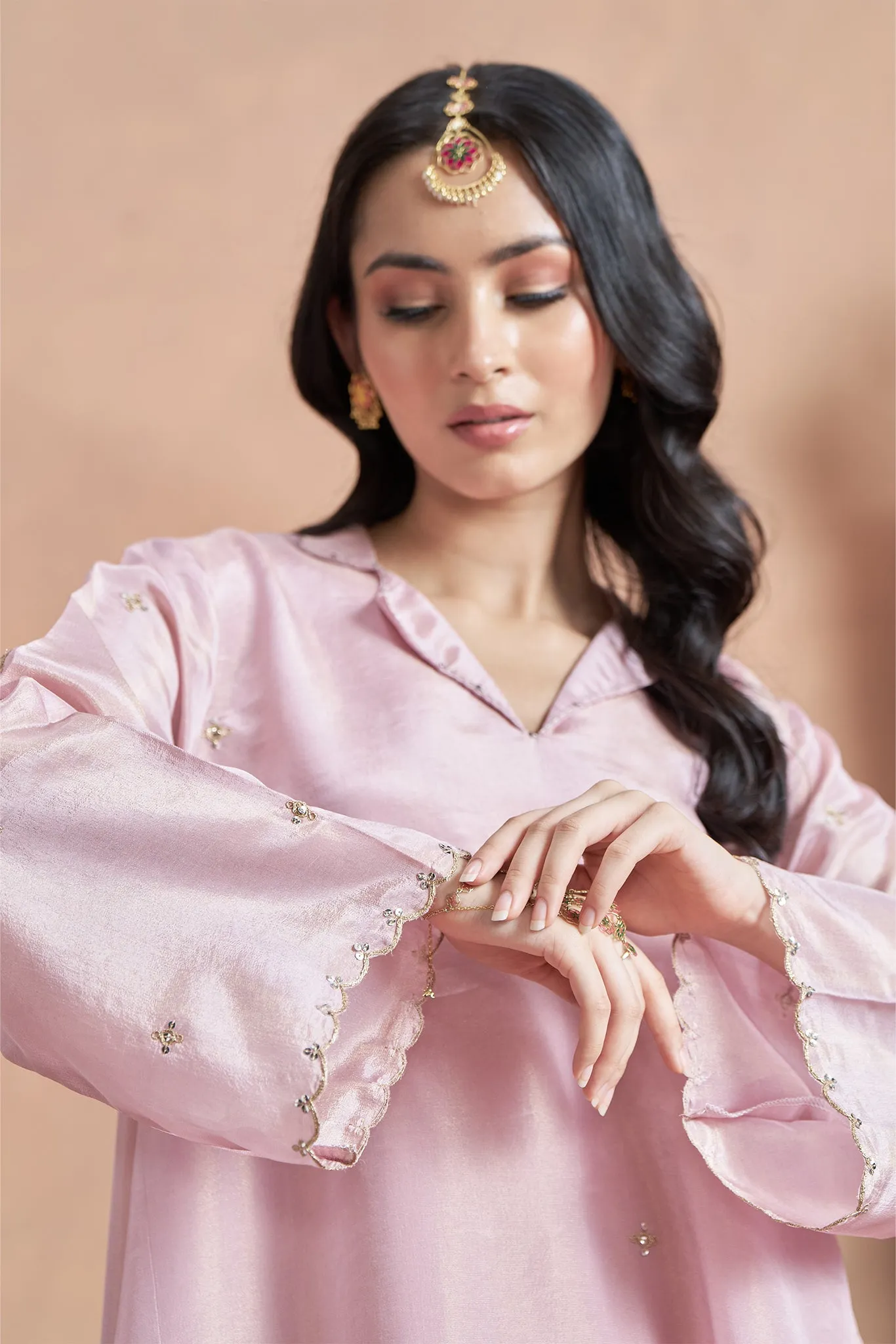 Loose Fitted Shimmer Tissue Co-Ord Set