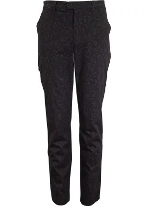 Lords of Harlech Jack Perugia Paisley Chino Trousers Black
